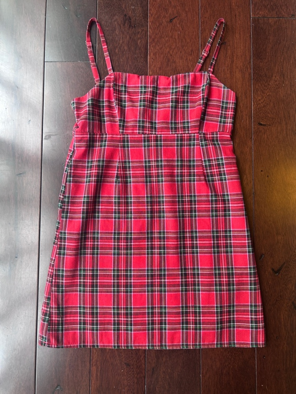 Urban Outfitters Red Plaid Spaghetti Strap Dress